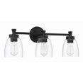 thumbnail image 1 of Craftmade Henning 3 Light Vanity, Clear Glass, Flat Black, 12724FB3, 1 of 11