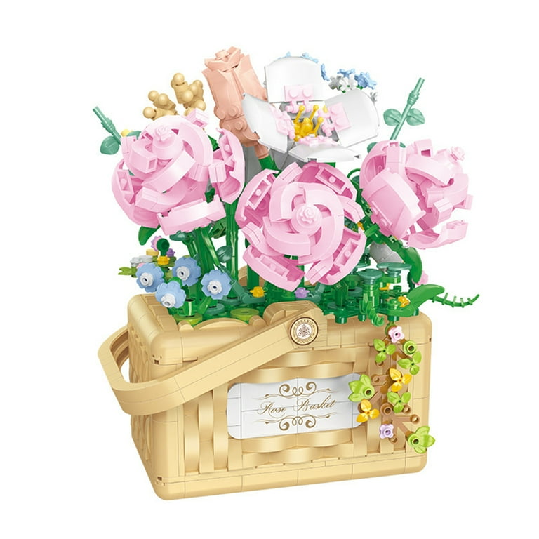 Flower Bricks Women Grilfriends Birthday Gifts ,Adult Bouquet Rose