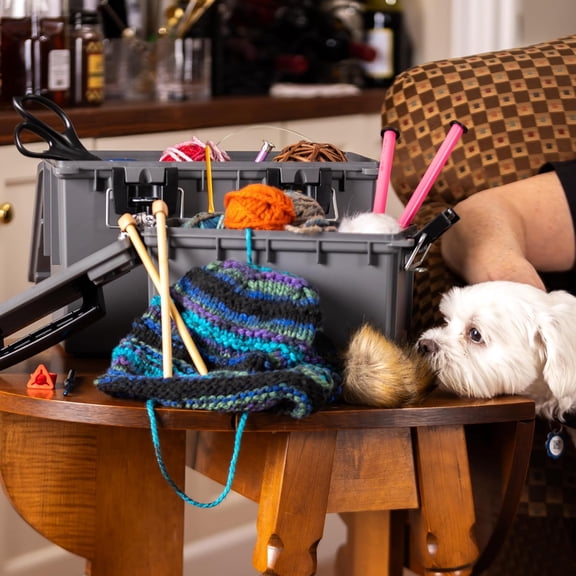 12775 XL Storage Bins With Lids, 2-Pack Stackable Storage Bins, Made in USA, Lockable and Water-Resistant Containers with Lids, Plastic Containers for Home, Classroom, and Dorm