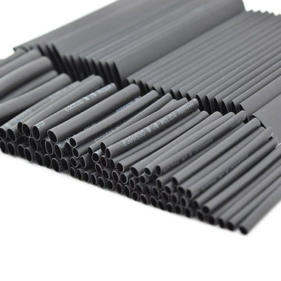 127Pcs Black Heat Shrink Sleeving Tubing Tube Assortment Kit Electrical