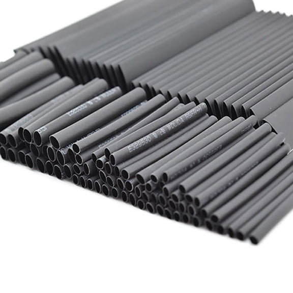 127Pcs Black Heat Shrink Sleeving Tubing Tube Assortment Kit - Flame Retardant, Protects and Insulates Wires