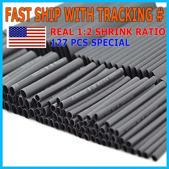 127Pcs Heat Shrink Tubing Electrical Wire Insulation Cable Connection Sleeve Kit