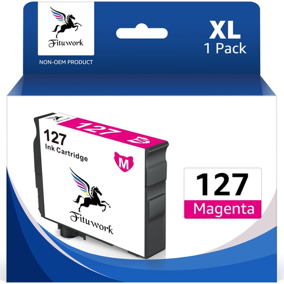 127XL Magenta Ink Cartridge 127 Ink For Epson NX-530, NX-625, WF-3520, WF-3530, WF-3540, WF-545, WF-60, WF-630, WF-633, WF-635, WF-645, WF-7010, WF-7510, WF-7520, WF-840, WF-845 (Magenta)