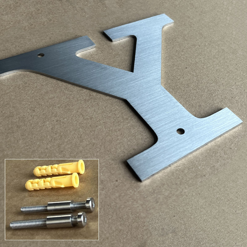 127mm Stainless Steel Floating House Numbers Letters Outdoor Metal Home ...