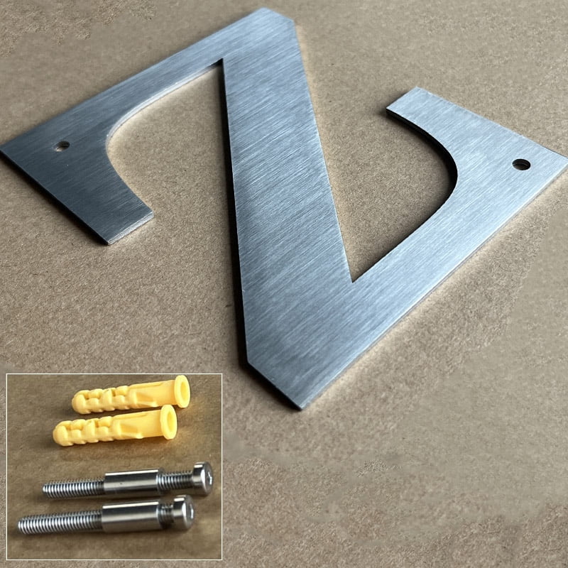 127mm Stainless Steel Floating House Numbers Letters Outdoor Metal Home ...