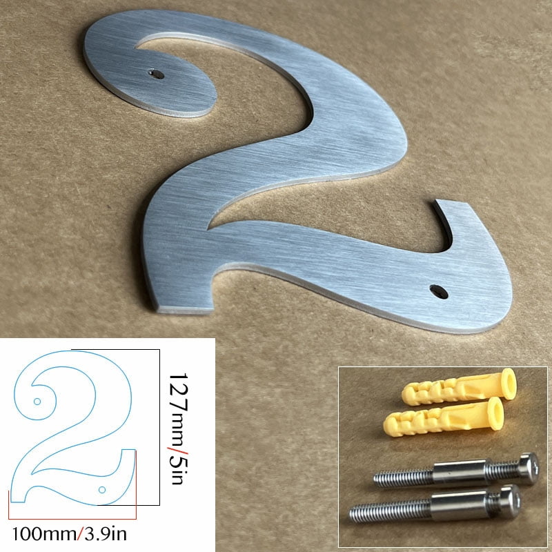 127mm Stainless Steel Floating House Numbers Letters Outdoor Metal Home ...
