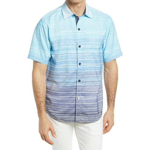 $128.00 Tommy Bahama Men, Coconut Point Blue Sands Shirt, Cobalt Sea,M