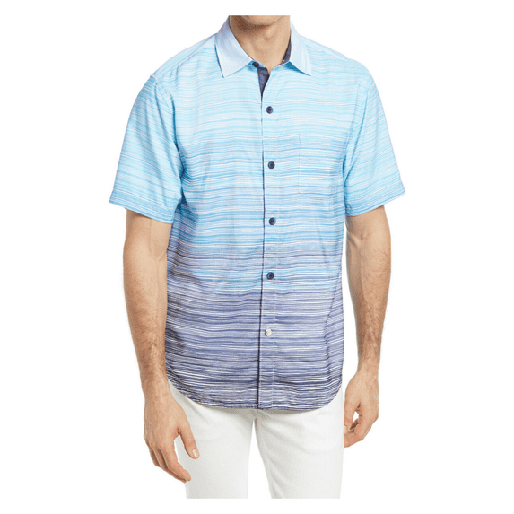 $128.00 Tommy Bahama Men, Coconut Point Blue Sands Shirt, cobalt Sea,S