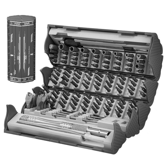 128 in 1 Precision Screwdriver Set, Magnetic Repair Tool Kit with 122 Bits & Magnetic Pad, Professional Electronics Toolkit for iPhone, Laptop, PC, Watch & Eyeglasses, S2 Alloy Steel with Roll-Up Cas