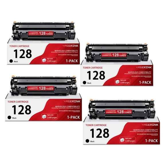 128 Black Toner Cartridge Replacement for Canon CRG128 ImageCLASS MF4420n MF4450 MF4550d Printers 4-Pack