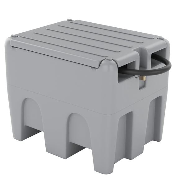 128 Gallon Portable Fuel Tank 12V Self-Priming Pump,10GPM High Flow Rate, 13.1ft Hose & Auto Shut-Off Nozzle-Heavy Duty Gasoline Transfer Tank Gray