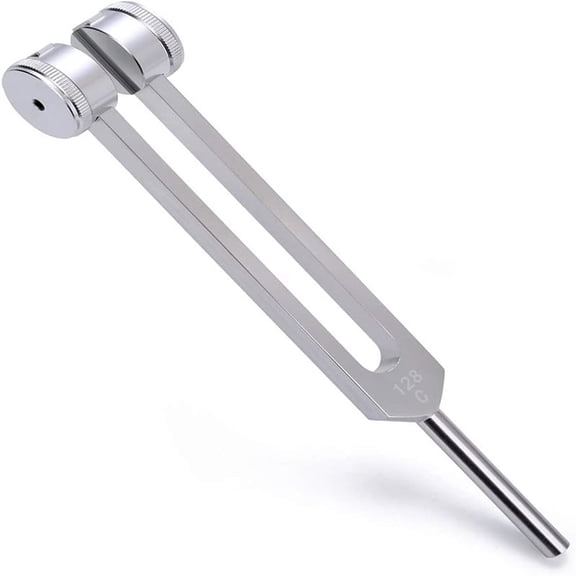 128 Hz Tuning Fork Healing Instrument, Metal Sound Vibration Tool with Mallet, for Relaxation Body Awareness(wwx)
