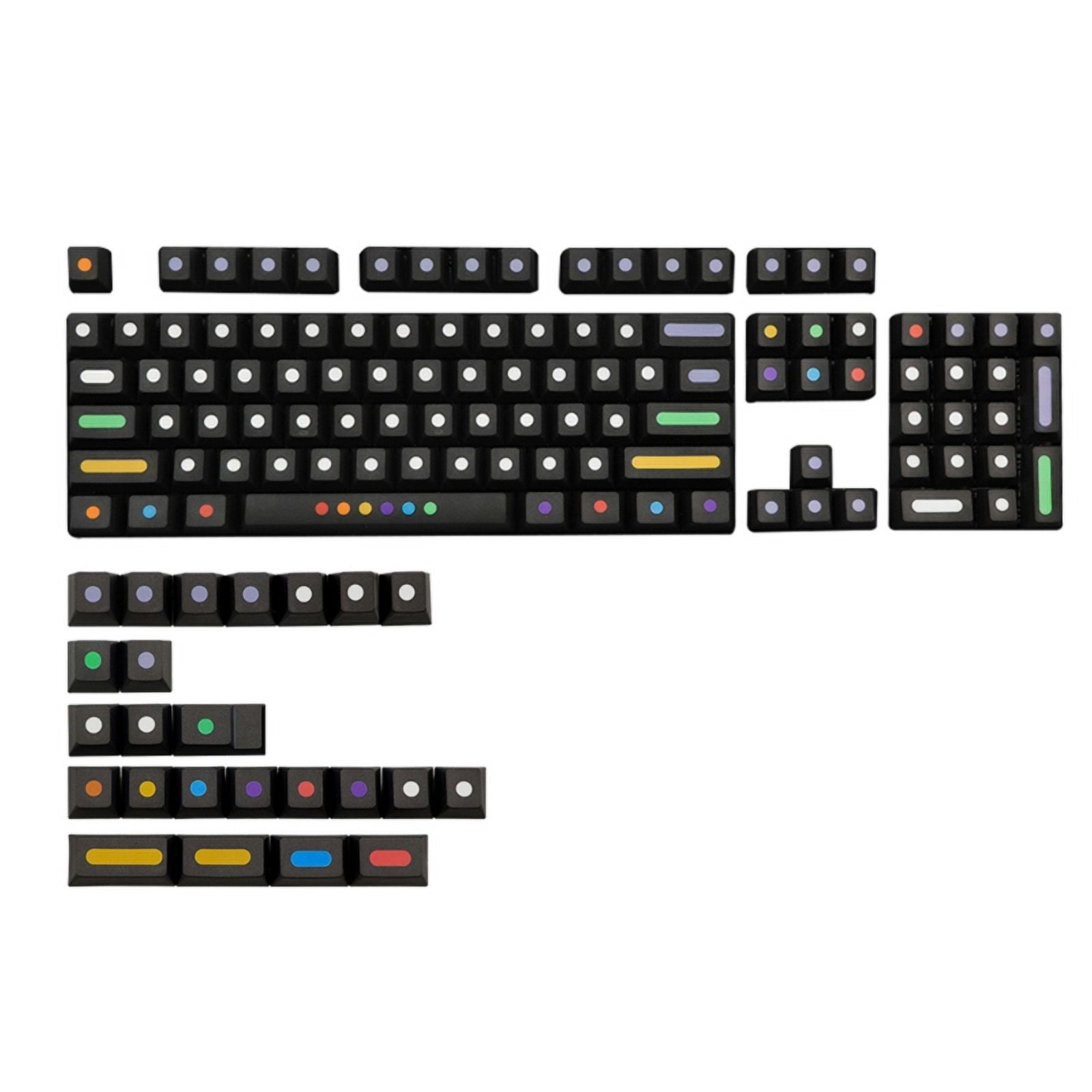 128-Key Color Round Dot Keycaps with Original Factory Height Cherry ...