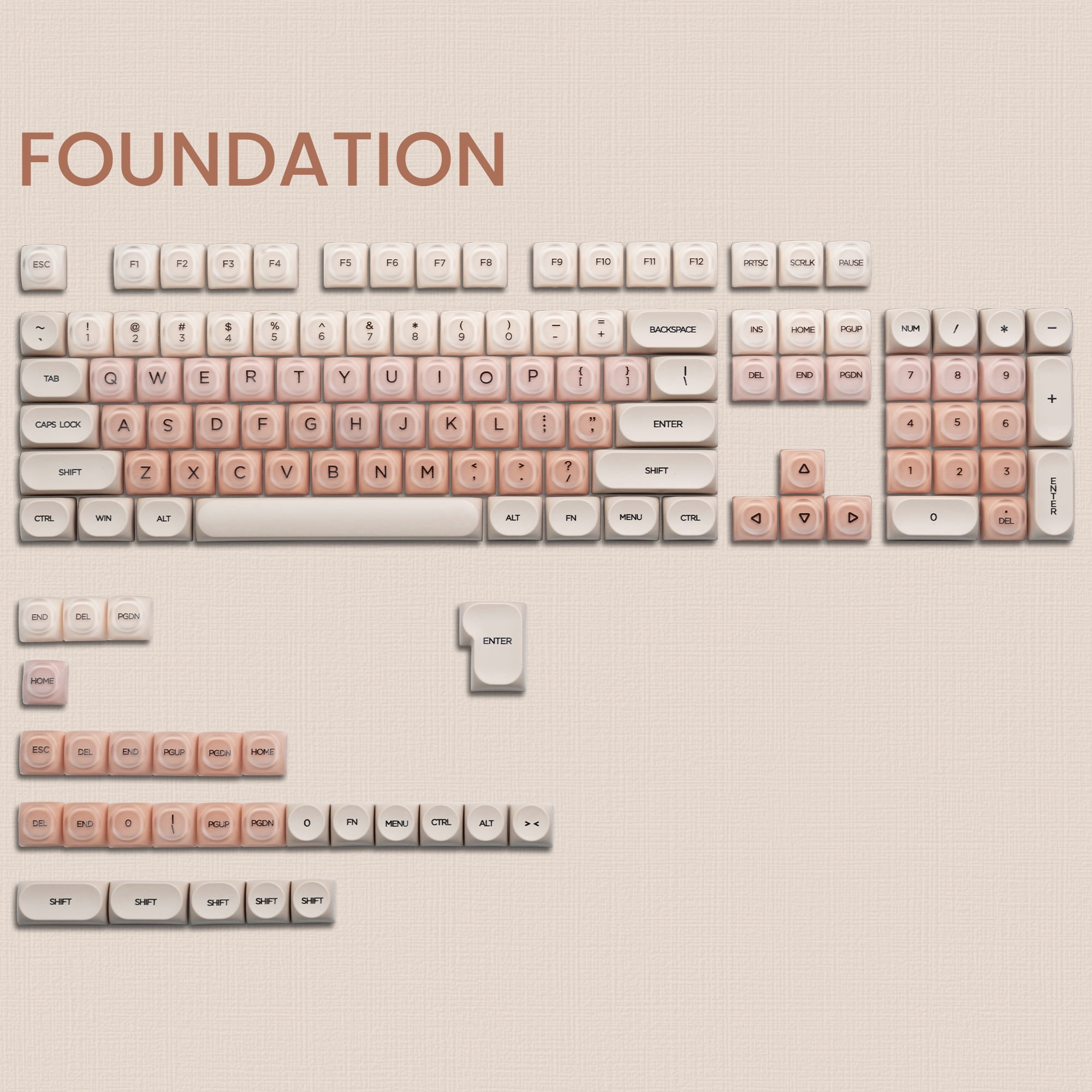 128 Keys 2.0 Bright Pink Liquid Foundation Keycap HOA Profile PBT Double Shot Keycap For Mx Switch Mechanical Keyboard Caps