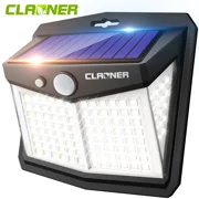 128 LED Solar Power Wall Light Outdoor 3000LM PIR Motion Sensor Security Lamp, Clear White