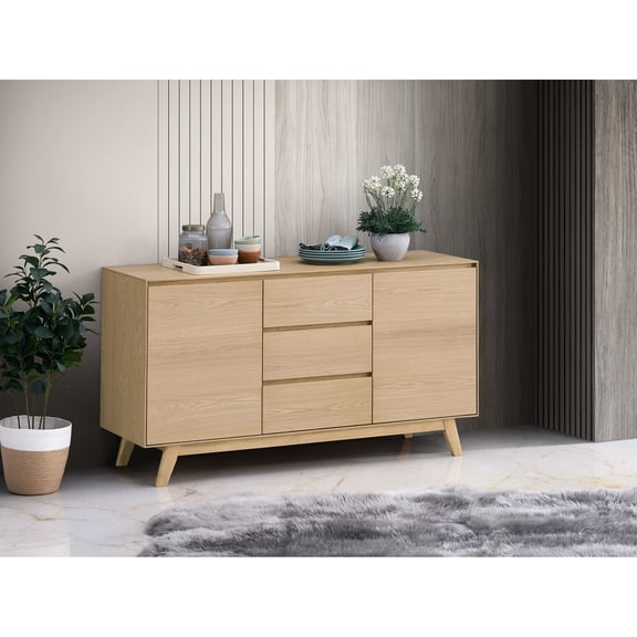 128 Lb Heavy Server With Oak Finish And Build For Stylish Dining Room Decor