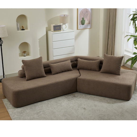 128" Modular Sofa with Two Sets of Pillows / Anti - Wrinkle Fabric, Quick Recovery / Home Relaxation