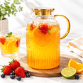 128 Ounces Glass Pitcher with Lid, Vintage Style Beverage Jug for Cold ...