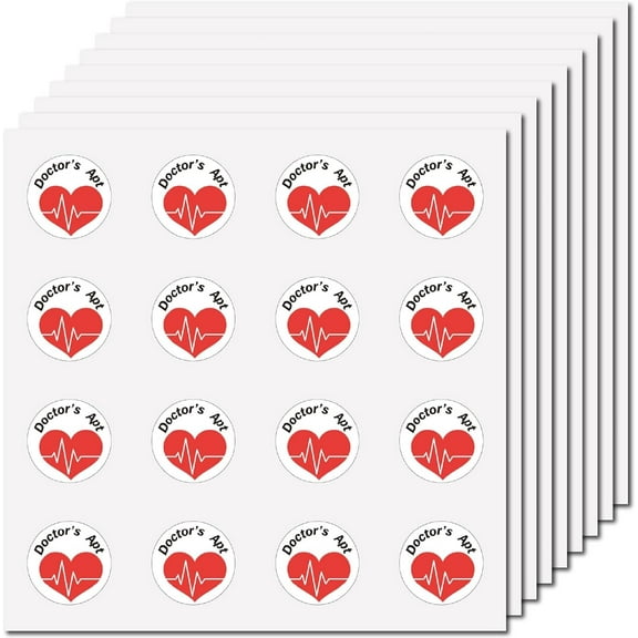 128 Pcs Doctor's Apt Stickers Waterproof Self-Adhesive Sticker Notice Bulk Decal Small Round Dot Cartoon Map Marker for Water Bottles Luggage Computer Mobile Phone Skateboard 2.5x2.5cm diy