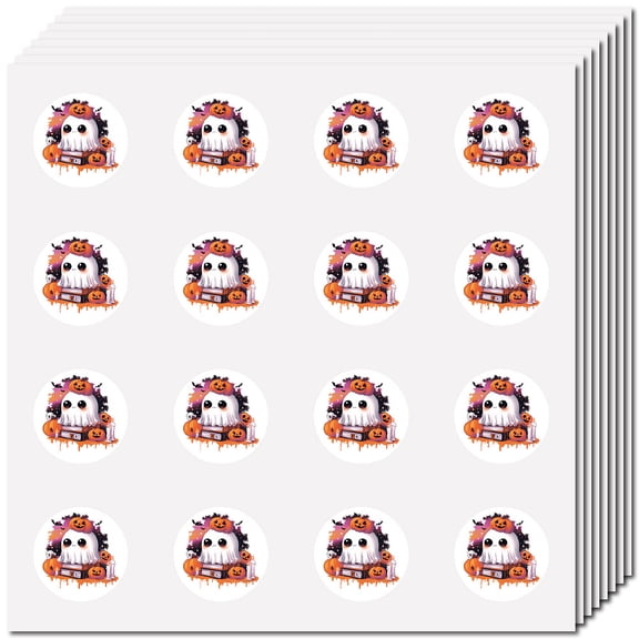 128 Pcs Stickers Pumpkin Sticker Element Display Decal Vinyl Self-Adhesive Dots Labels Craft DIY