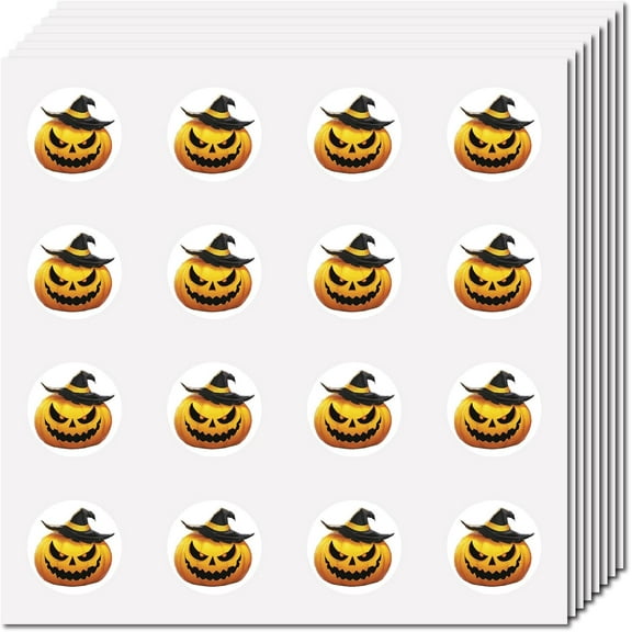 128 Pcs Stickers Pumpkin Sticker Small Circle Vinyl Self-Adhesive Dots Labels Display Elements Scrapbook DIY Craft House Decoration for Laptop Water Bottle 2.5x2.5cm Colorful