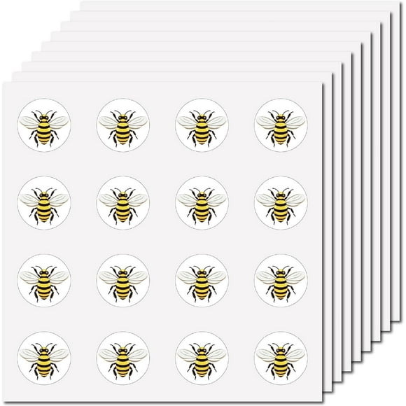 128 Pcs Yellow Bumble Bee Stickers Cartoon Insect Sticker Honey Bee Vinyl Waterproof Self-Adhesive Decors