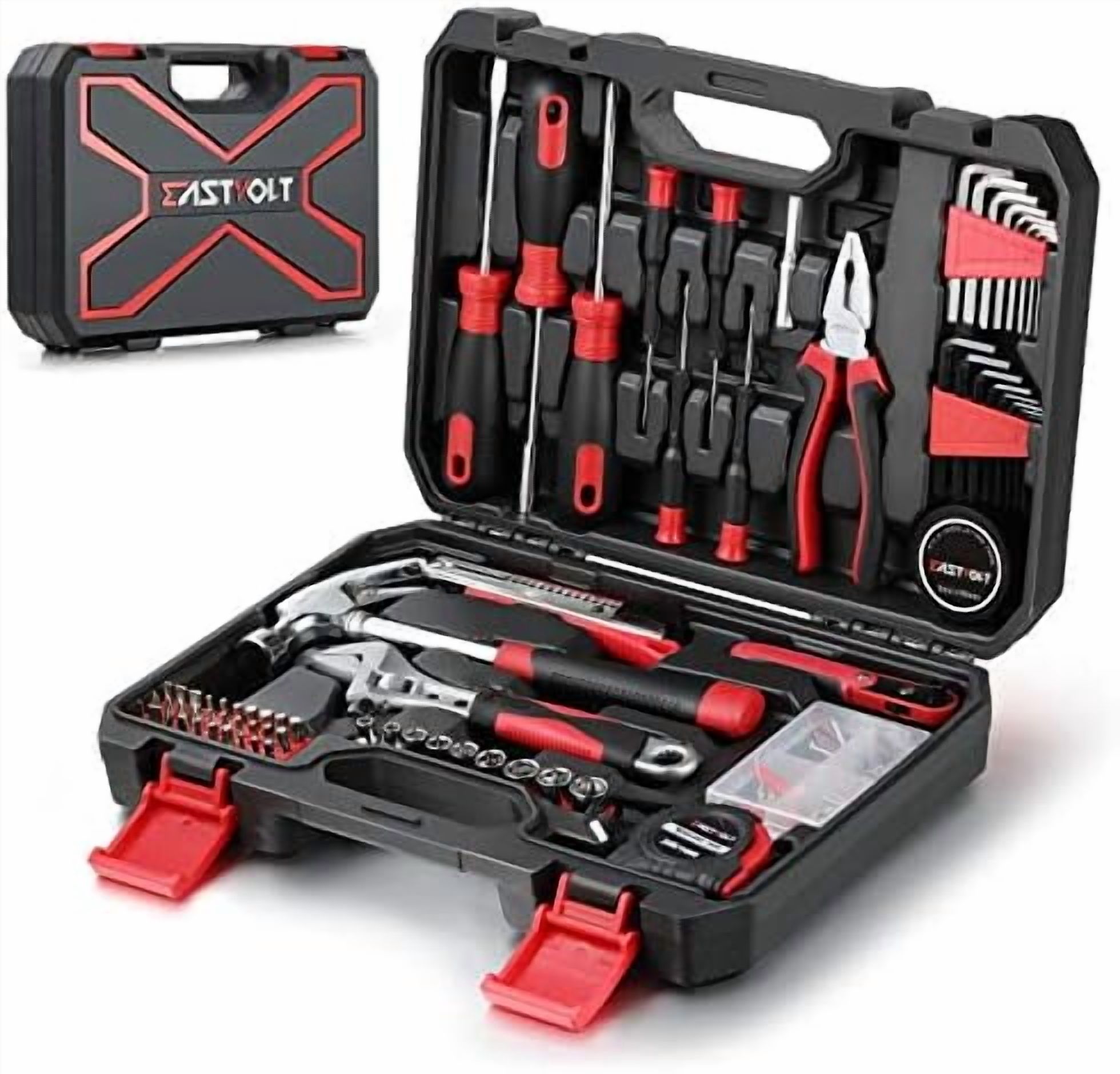 FixtureDisplays 9-Piece Home Repair Tool Kit - 9-in-1 Screwdriver Set With Tape Measure, Pliers & More