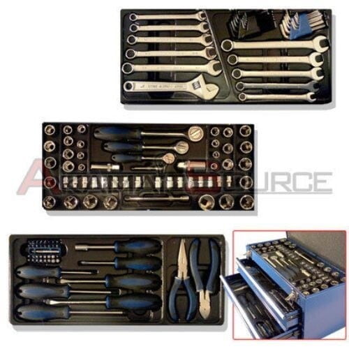 128 Pro Combo Tool Box Set HD Steel Chest w/ 2 Drawers Tools Boxes & Cabinets