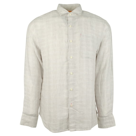 $128 Tommy Bahama Men's, Ventana Plaid Linen Camp Shirt, Rose Ash, XXL