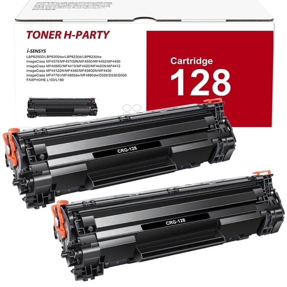 128 Toner Cartridge 2-Pack cartridge 128 Compatible 128 Canon CRG 128 Toner Cartridge for Canon 128 image CLASS MF4550 MF4570DN MF4770N D530 D550 FAXFHONE L100 L190 Printer Black Ink