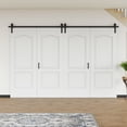 thumbnail image 1 of 128" X 84" Arch Top 2-Lite Double Bi-Fold Barn Door With Installation Hardware Kit, 1 of 8