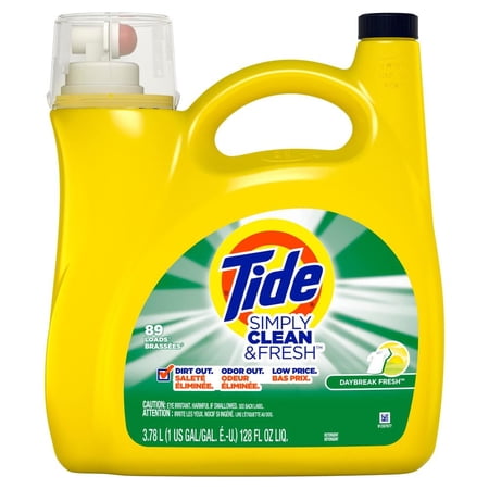 Tide Simply Clean & Fresh Liquid Laundry Detergent, Daybreak Fresh, 89 Loads 128 Fl Oz