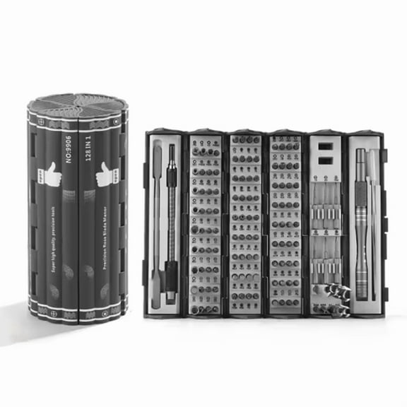 128 in 1 Precision Screwdriver Set Magnetic Screw Nuts Bits Multi Functional Household Repair Tools Kit for Laptop Pc,1 x Precision Screwdriver Set