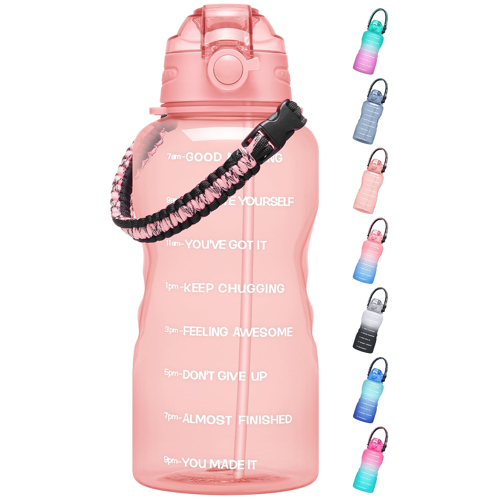 128 oz/1 Gallon Motivational Water Bottle with Time Marker & Straw, BPA ...
