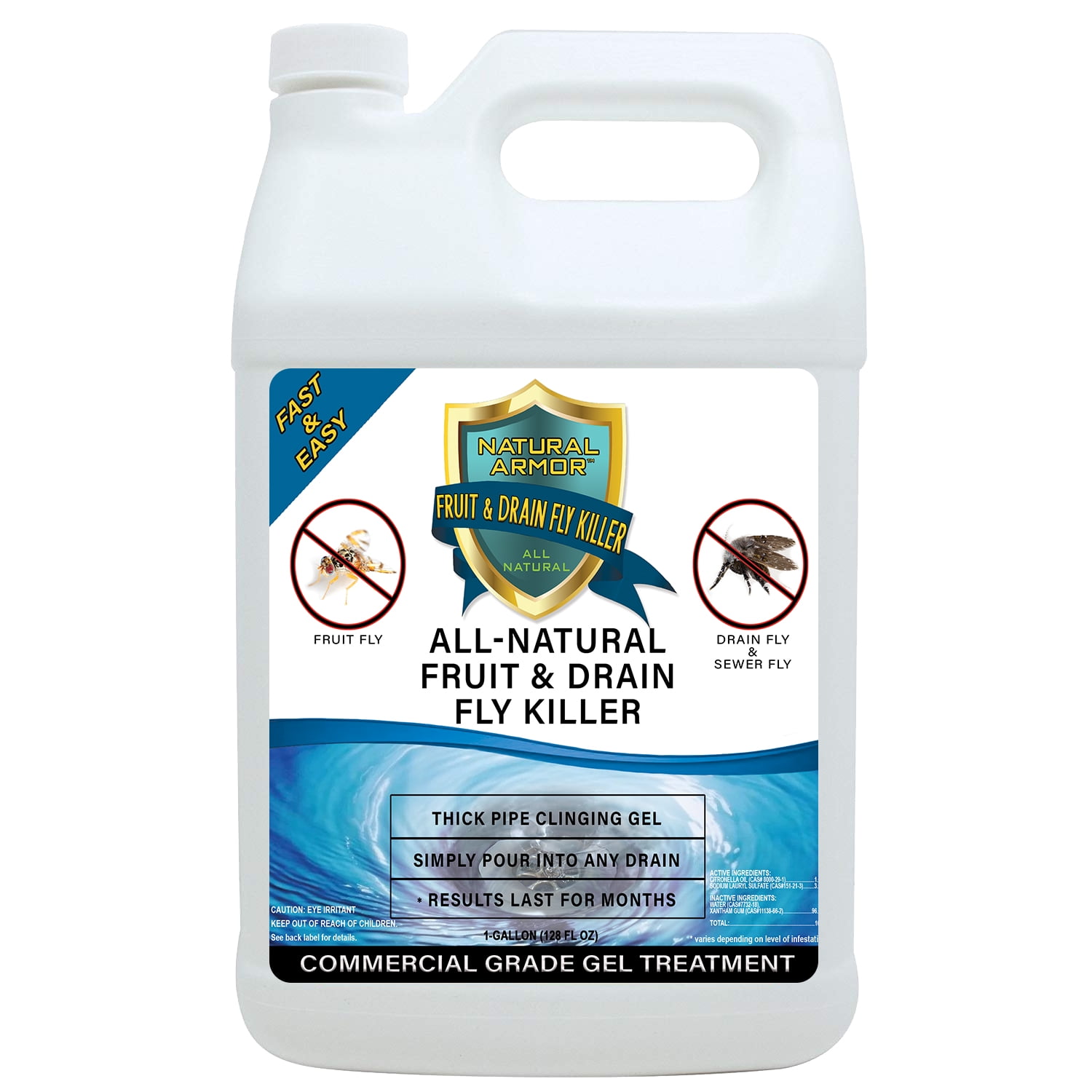 Fruit Fly & Drain Fly Killer - Simple & Safe Drain Gel Treatment – This Solution Eliminates Gross Fruit Flies, Drain Flies, Sewer Flies & Gnat Infestations From Any Drain. Fast & Easy (128 OZ GALLON)