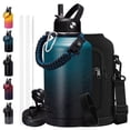 thumbnail image 1 of 1 Gallon Water Bottle Keep Cold-48H Hot-24H,128oz Insulated Water Bottle Stainless Steel w/ Auto Straw & Spout Lid,Sports Gym Travel Metal Big Jug, 1 of 8