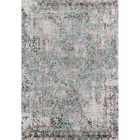 128" x 169" Turquoise Polyester Rug