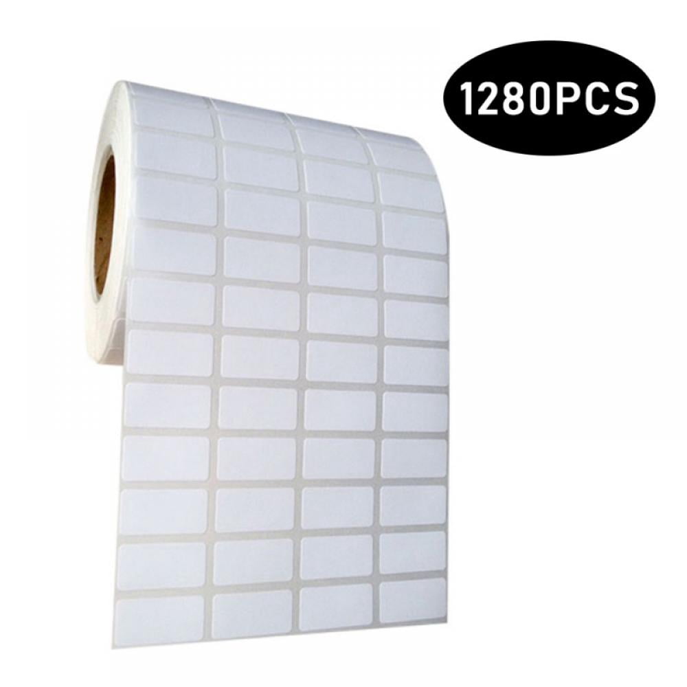 1280 PCS Self Adhesive Label Stickers,Blank White Rectangle Label Roll ...