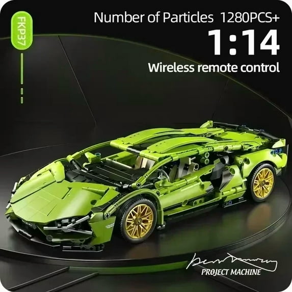 1280PCS Technical Building Block Race Car Static Model Or Remote Control Electric Motor RC Car Version Optional Construction Toy