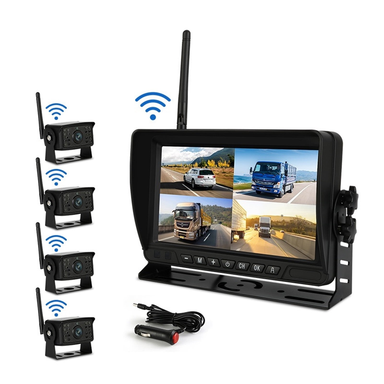 1280x720 High Definition Wireless Truck DVR IPS Monitor 7" Night Vision