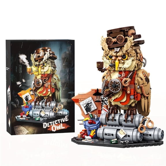 1286PCS Magic Detective Owl building blocks Set for Adults Women Men Teen, Creative Brick Bird Model Kit, Collectible DIY Construction Animal Building Set for Display & Gifting