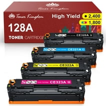 128A Toner Cartridge Set: 4 Pack (BK/C/M/Y)  CE320A Toner Cartridge Replacement for HP 128A CM1415fn CM1415fnw MFP CP1525n CP1525nw Printer | CE320A CE321A CE323A CE322A