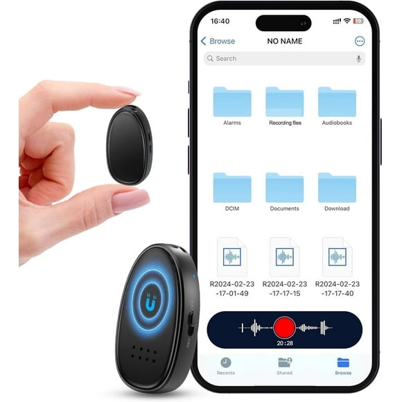 128GB(1680 Hours) Magnetic Digital Voice Recorder with AI-Triple Noise Reduction,Portable Audio Recorder Compatible with Smart Cell Phone/PC Recording Device for Lectures,Meetings,Interviews
