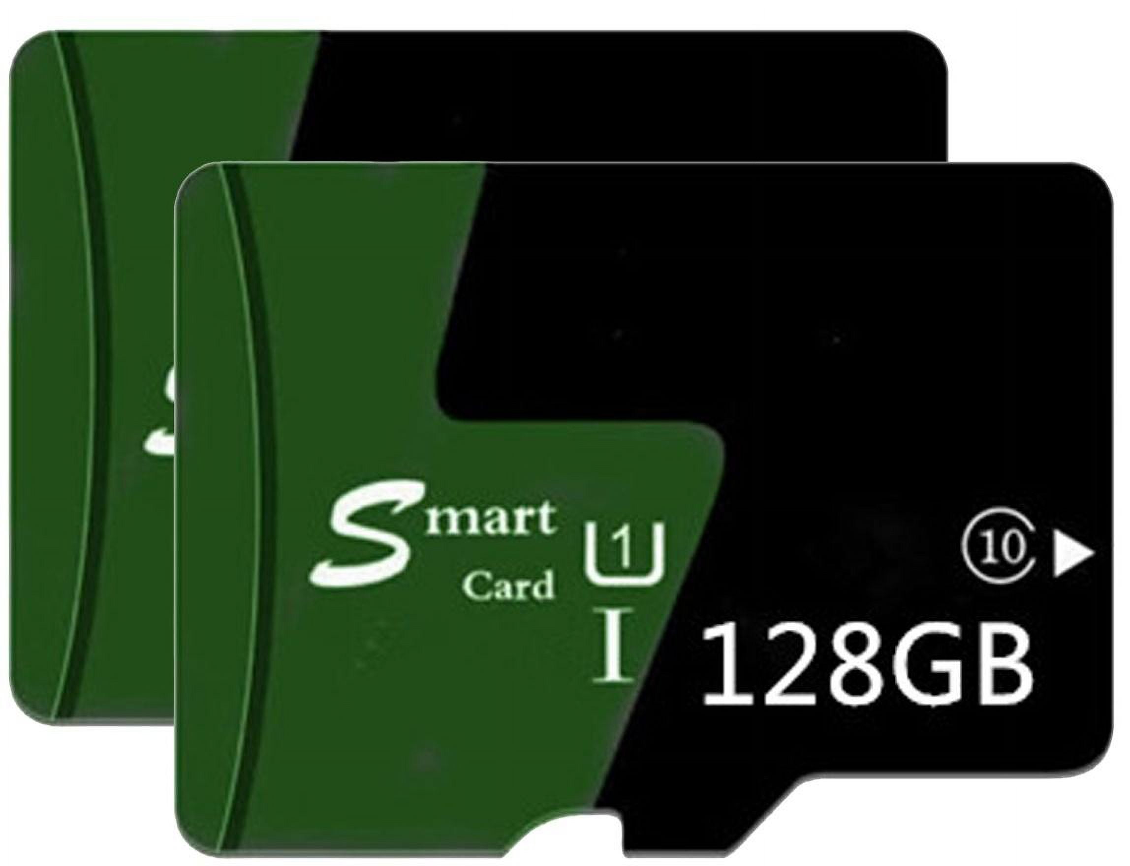 128GB/2Pack Micro SD Card TF Card with Adapter Class 10 High Speed Memory Card for Phones and Camera Green/Black
