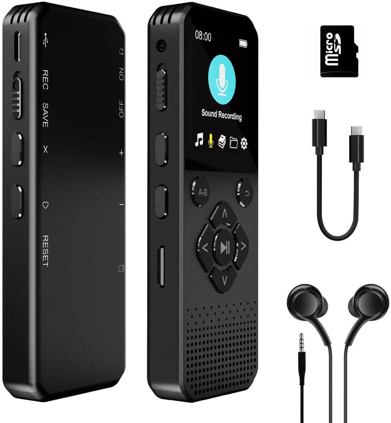 128GB Digital Voice Recorder with Playback Bluetooth Speaker Audio Recorder for Lectures Meetings Interviews Voice Audio Recorder MP3 Player with Bluetooth