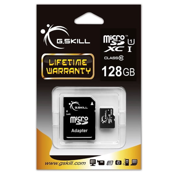 128GB G.Skill microSDXC CL10 UHS-1 Memory Card with SD Adapter