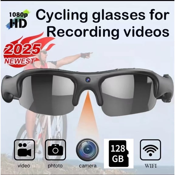 128GB HD 1080P Mini Glasses Camera Video Recorder Wearable Sunglasses Camera Portable Outdoor Sports DV DVR Surveillance Camcorder