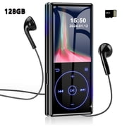 128GB MP3 Player with Bluetooth 5.0 Portable Lossless Sound Music Player with HD Speaker,2.4 Screen Voice Recorder,FM Radio,Touch Buttons,64G Storage+Support up to 64GB for Running,Walking