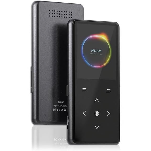 128GB MP3 Player with Bluetooth 5.2, Portable Music Player with Built-in Speaker, Enjoying Your Digital Music and Audiobooks Anytime,Includes FM Radio,Recorder,E-Book,and Comes with Earphones