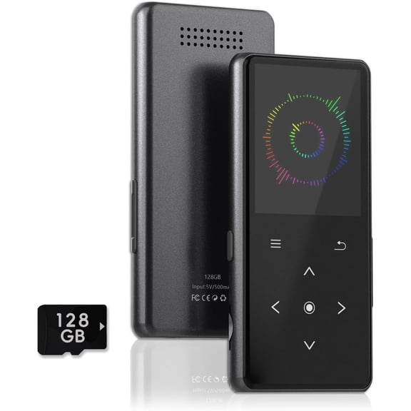 128GB MP3 Player with Bluetooth, Portable Music Player with Built-in Speaker, Enjoying Your Digital Music and Audiobooks Anytime,Includes FM Radio,Recorder,E-Book,and Comes with Earphones